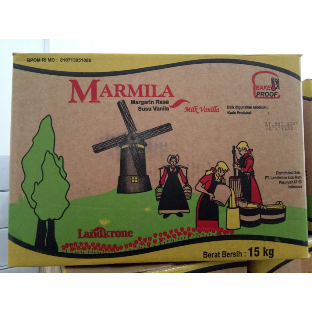 MARMILA Margarin Rasa Susu Vanilla / Mentega Aroma Susu / Margarine @15kg