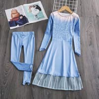 TBI Dress Kostum Frozen 2 Elsa Setelan Gaun Princess Disney Cosplay