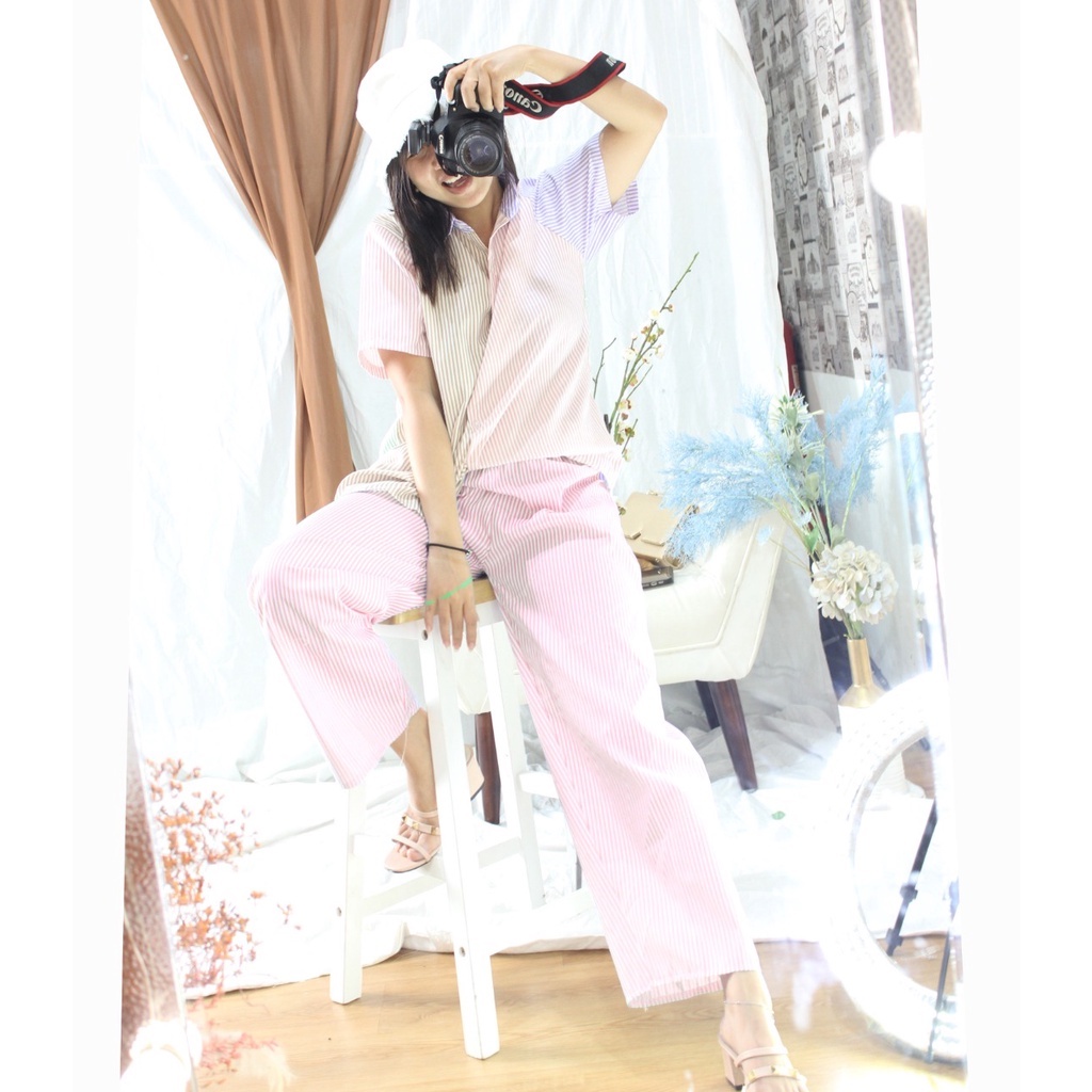 DAILY SET RAYON tiedye- HOMEY SET FIT Xl - PAJAMA SET RAYON -  PIYAMA RAYON MA-salur mix
