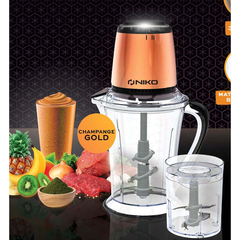 Niko Food Processor Magic Chopper Katana Pro Gold Penggiling Modern Daging Bumbu Adonan Original