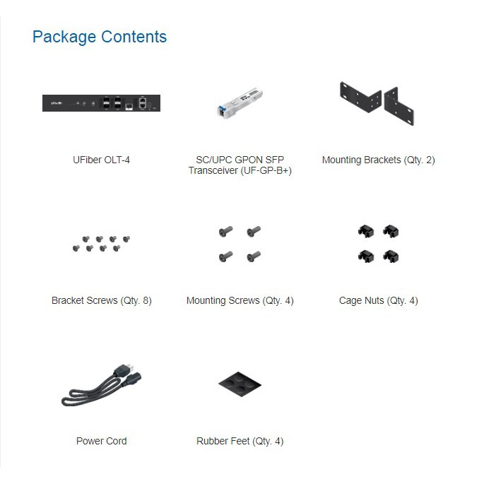 Ubiquiti UF-OLT-4 Unifi Fiber Optical Line Terminal 4Port GPON