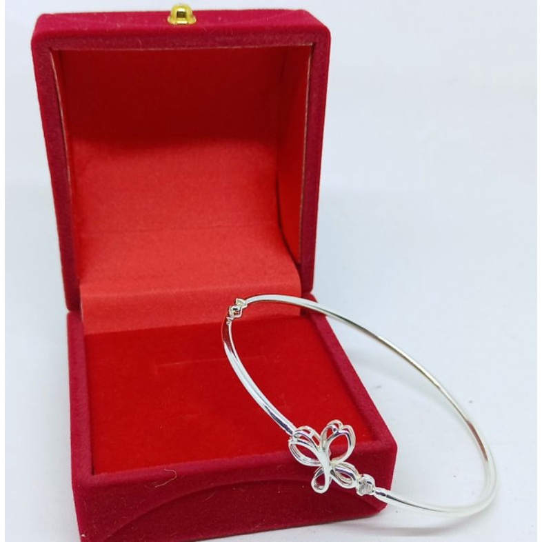 GELANG PERAK 925 ASLI LAPIS EMAS/GELANG BANGLE KUPU KUPU/GELANG ASLI SILVER/GELANG FASHION WANITA