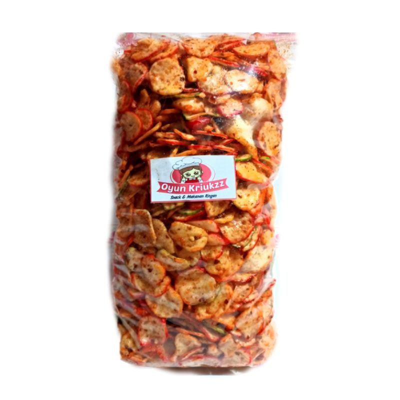 

Kerupuk seblak kering 500 gram extra pedas /seblak kering kencur pedas AFUTURE SNACK