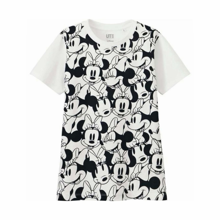 Dress Katun Anak Perempuan Uniqlo UT Disney Minnie Mouse Head Black White Size 1y 2y 3y 4y / Kado Ba