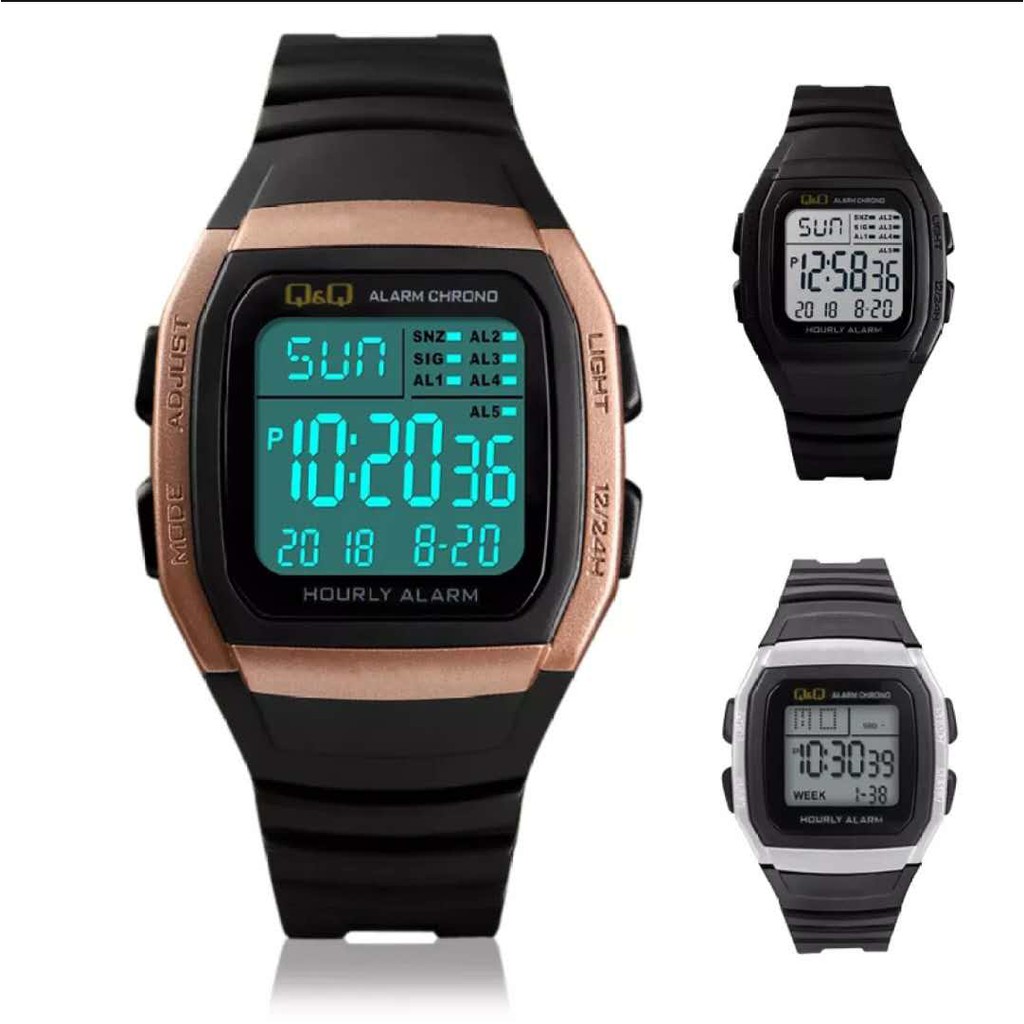 Jam Tangan Wanita Sporty Digital Strap Rubber Case Kotak QQ-145