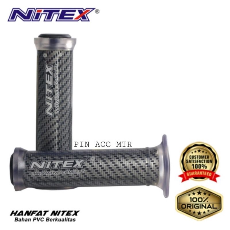 HANDFAT HANGRIP NITEX CARBON MODEL HARRIS UNTUK SEMUA MOTOR UNIVERSAL PRODUK 100% SESUAI IKLAN