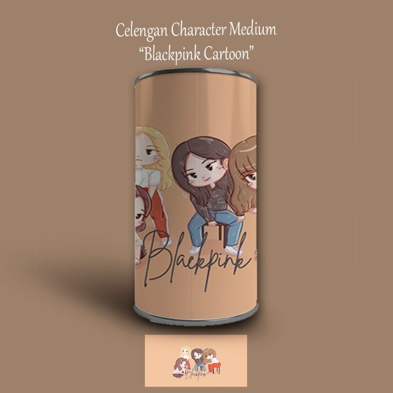 CELENGAN TABUNGAN MEDIUM SEDANG CELENGAN KARAKTER (BLACK PINK CARTOON) TARGET MURAH BUKA TUTUP ANAK 