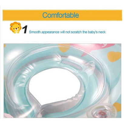 Mambo Baby Swim Neck Ring (Free Pompa), Ban Renang Anak - Blue / Lime - Ban Leher Anak Bayi Berenang