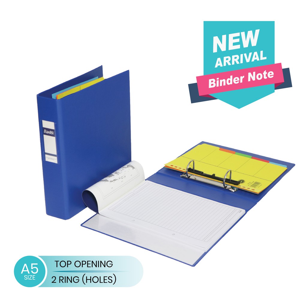 

Bantex Binder Buku Binder A5 Ring 2 Blue