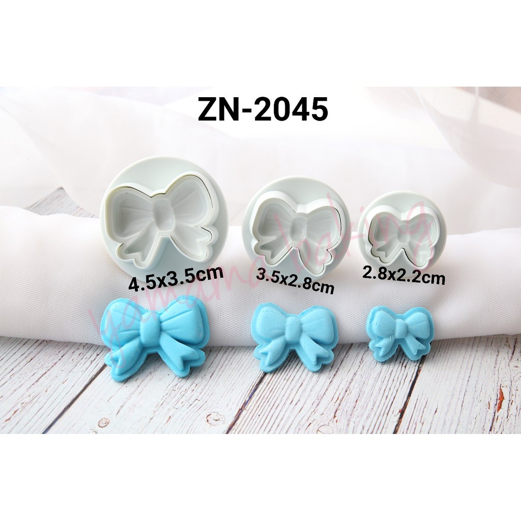 

ZN-2045 PLUNGER EMBOSSER CUTTER BENTO FONDANT CLAY PITA BOW KADO