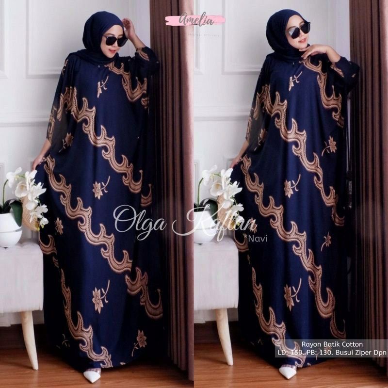 Olga Kaftan - Gamis Olga Kaftan - Longdress Kaftan Jumbo Baju Wanita Dress