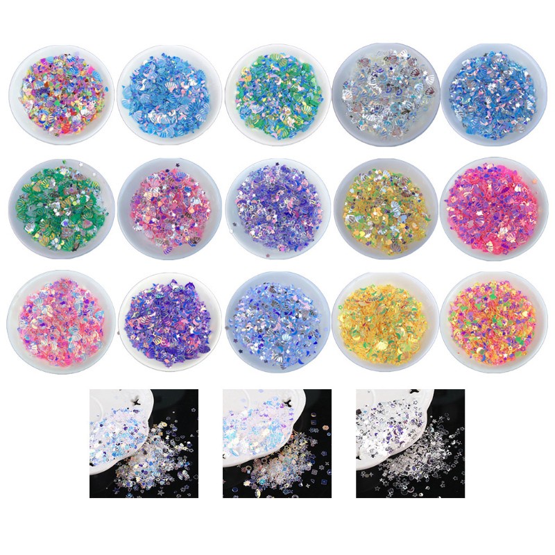 1 Pak Cetakan Resin Epoksi Glitter Campur Bahan Pvc Untuk Dekorasi Nail Art Diy