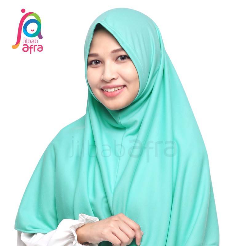 Bergo Syiria Non Pet  - Jilbab Afra Syifa Tosca Muda - Hijab Instan Bahan Kaos, Adem & Lembut