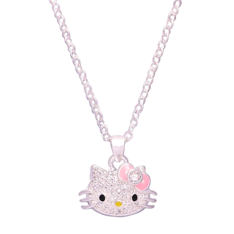 Cincin Kristal Berlian Penuh Desain Kartun Anime Sanrio Kucing Untuk Aksesoris Wanita