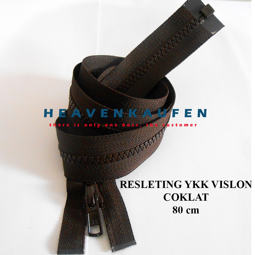 Resleting Sleting Jaket YKK Vislon/Gigi Jagung 80 cm Coklat