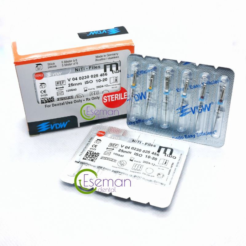 VDW M-Two Rotary File 10/.04 15/.05 20/.06 25/.06 25mm Jarum Endo Motor M2 Mtwo Satuan 1pc ecer