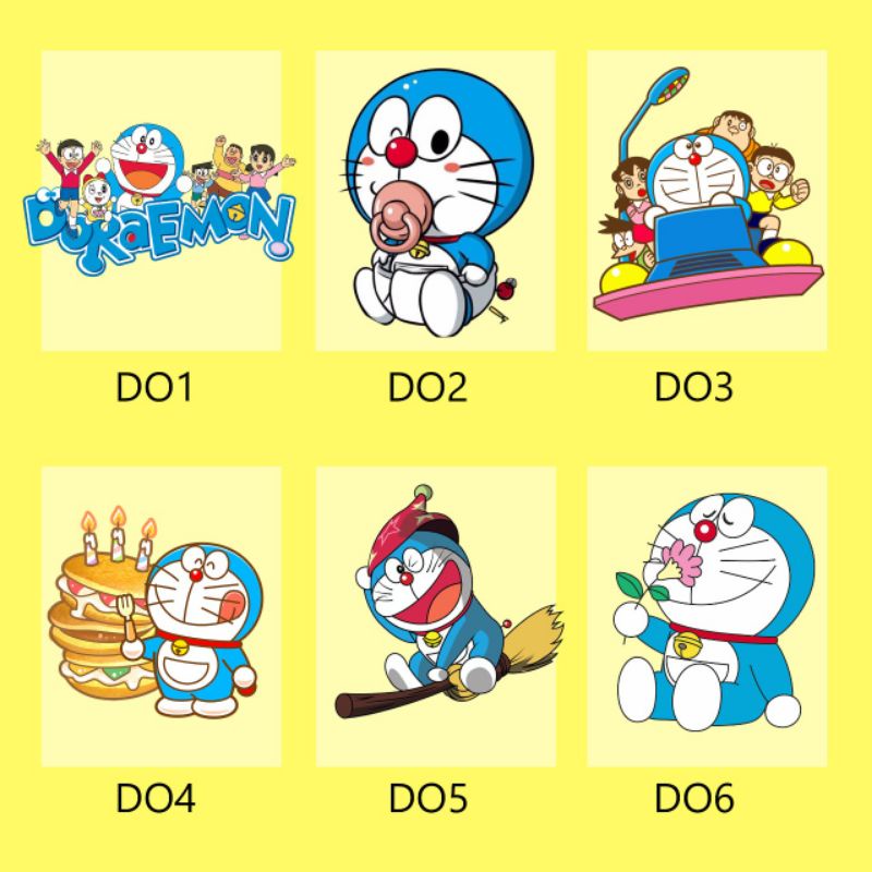 STICKER SABLON KAOS DORAEMON STICKER DORAEMON LUCU MURAH STICKER SETRIKA MURAH