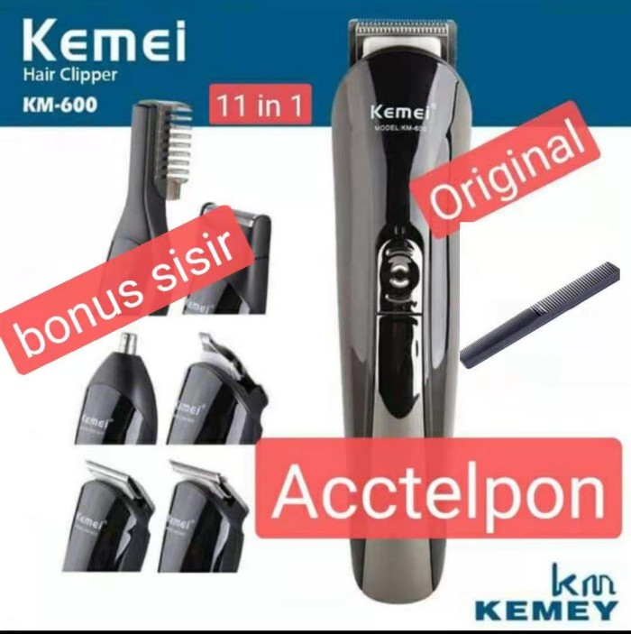 MURAH Alat Cukur Rambut Kemei KM 600 Cukur Kumis Jenggot Bulu Hidung Ukir - km 600
