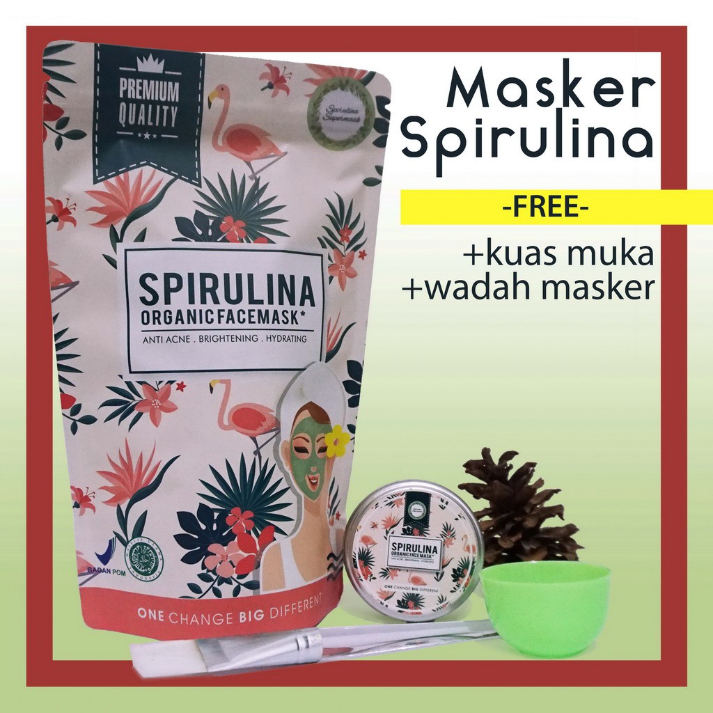 Download Masker Spirulina Original Spirulina Organic Facemask Shopee Indonesia PSD Mockup Templates