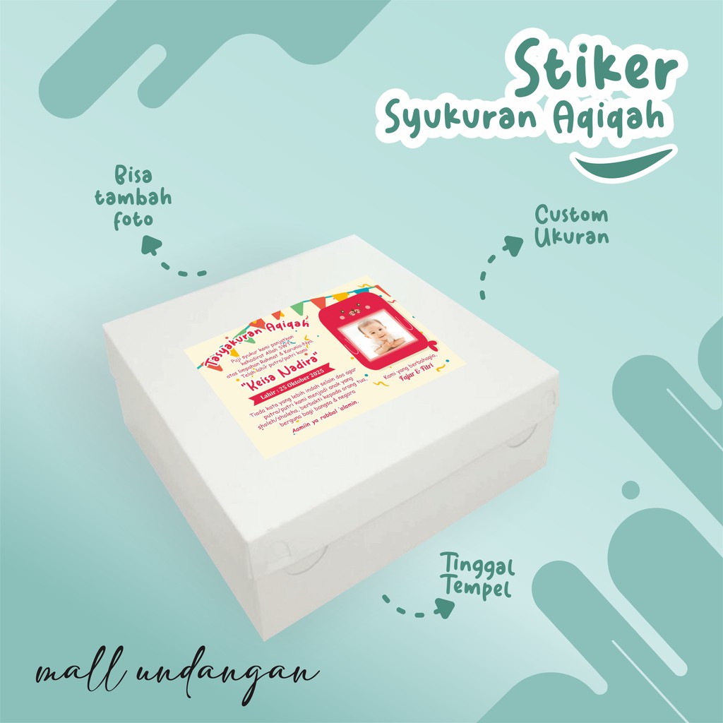 

STICKER STIKER LABEL SYUKURAN KELAHIRAN AQIQAH CUSTOM