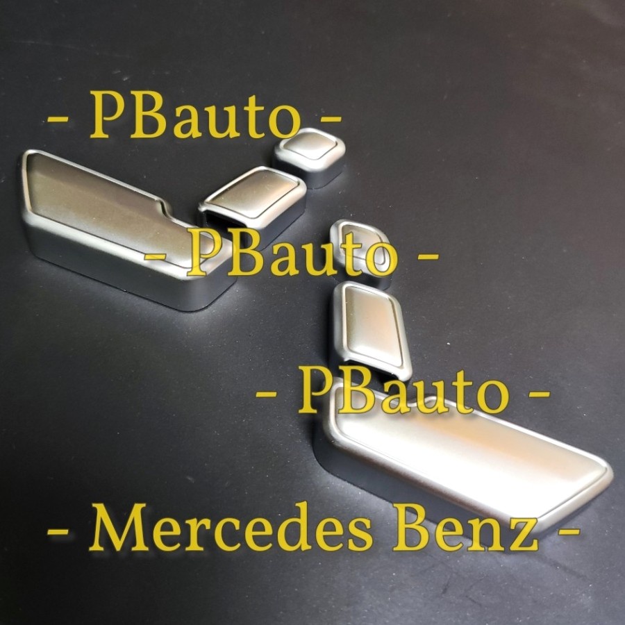 Cover Tombol Seat Adjuster w204 w212 / Switch Pintu Chrome Variasi - aksesoris interior mercy