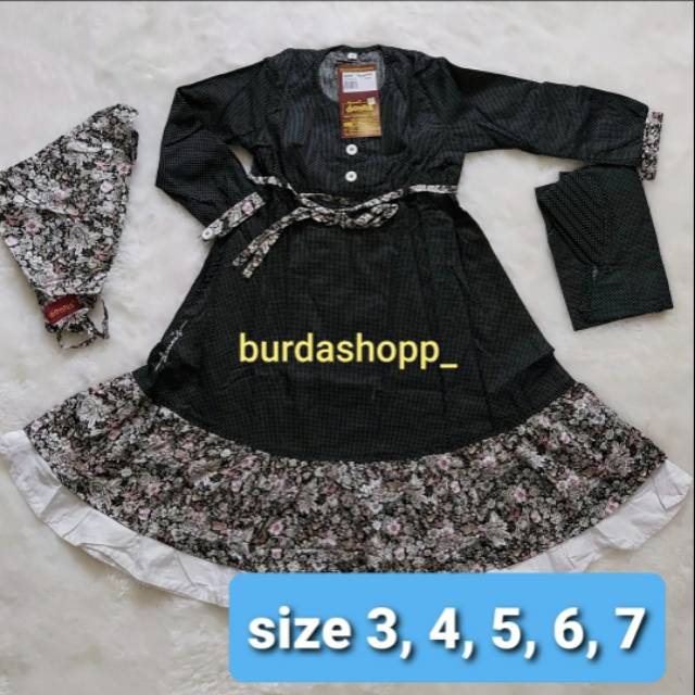 BAJU MUSLIM ANAK DANNIS PEREMPUAN SIZE 3,4,5,6,7 (JA LAYLA)
