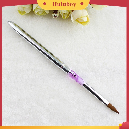 Huluboy Huluboy♡ Pen Brush Nail Art Akrilik Profesional Dengan Tutup Stainless Steel Bisa Dilepas