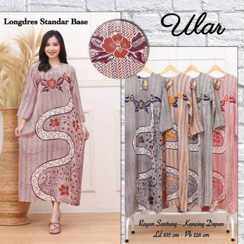 Longdres Batik Daster Batik Lengan Panjang Kekinian