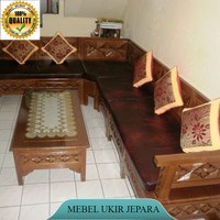 kursi tamu sudut ukir, kursi sudut jaati, mebel ukir, mebel jepara, furniture