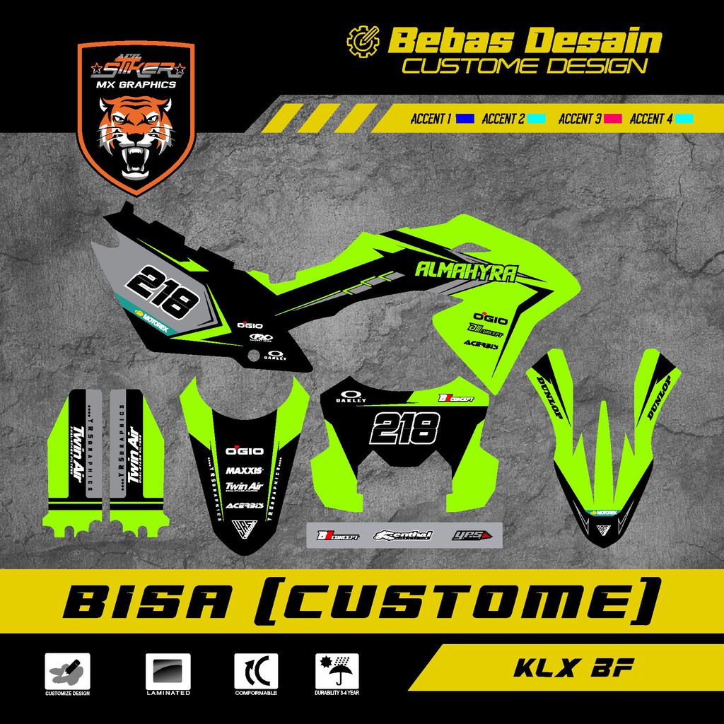 DECAL KLX BF CUAROM KLX GORDON KLX OLD