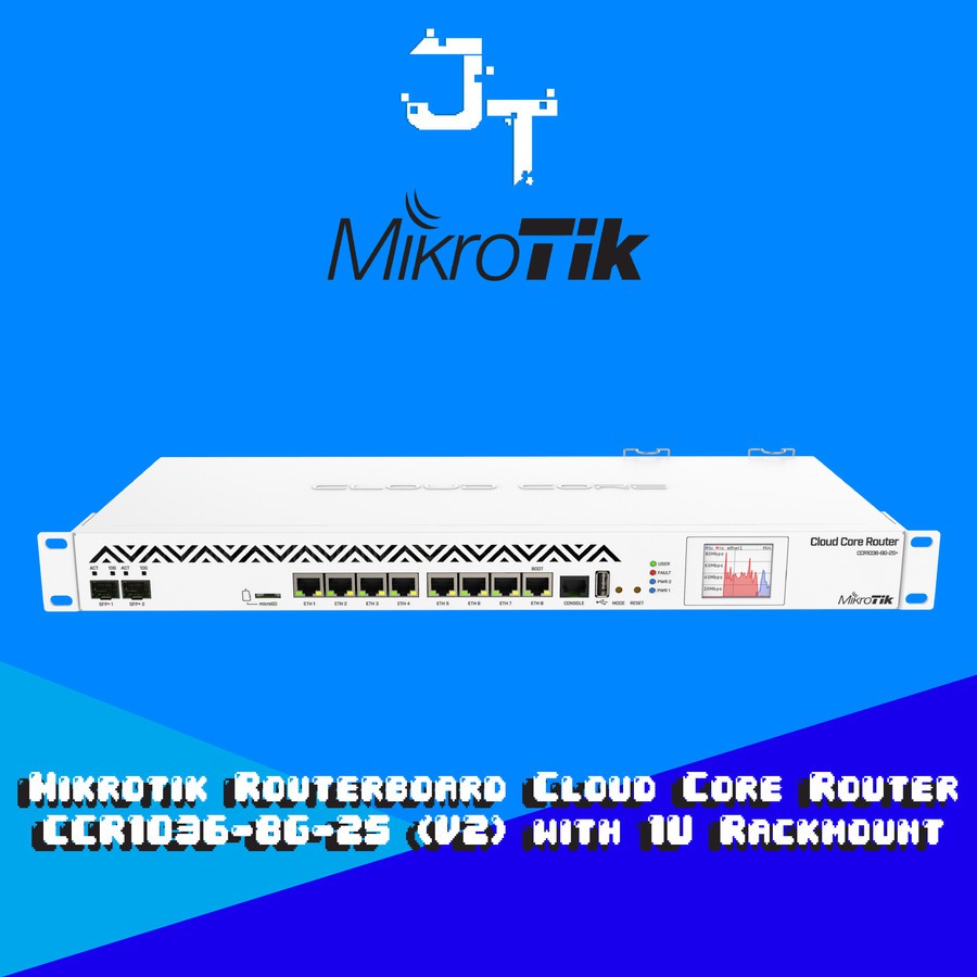 Mikrotik Routerboard Cloud Core Router CCR1036-8G-2S+(V2) with 1U Rack
