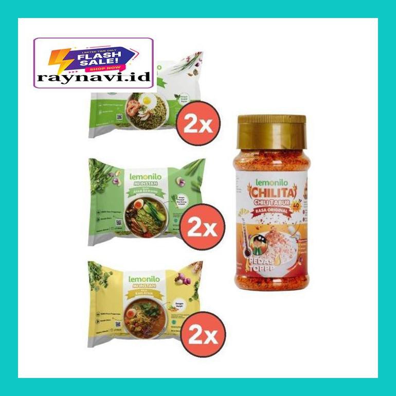 

5A40D5Par Lemonilobox 2 Mie Goreng, 2 Mie Kari, 2 Mie Ayam Bawang, Dan 1 Chilita A3D04Tm