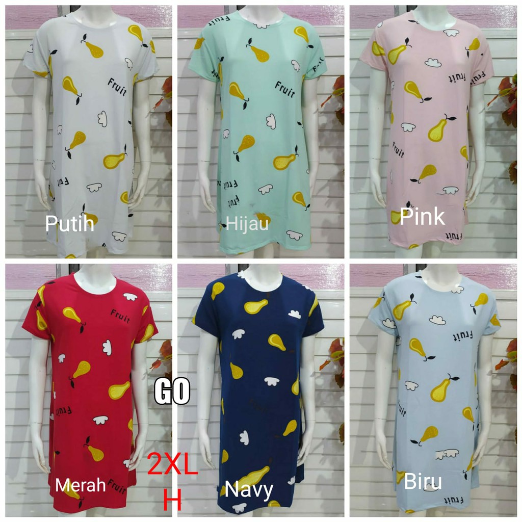 gof DMT-2 LMN DRESS/DASTER Wanita Casual Motif Pakaian Perempuan Lengan Pendek