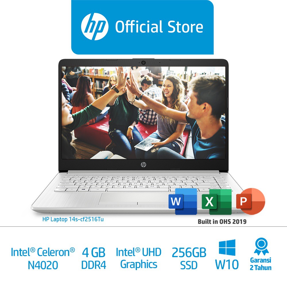 LAPTOP HP 14s Cf2516TU | intel celeron N4020 |RAM 4GB | SSD 256GB| NEW