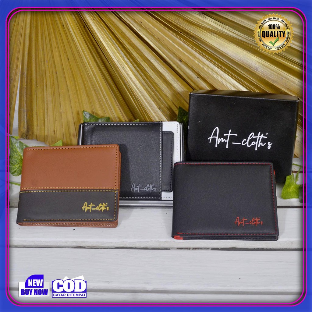 (TERLARIS) Dompet Kulit Sintetis Pria AMT Cloth Original Bayar di tempat