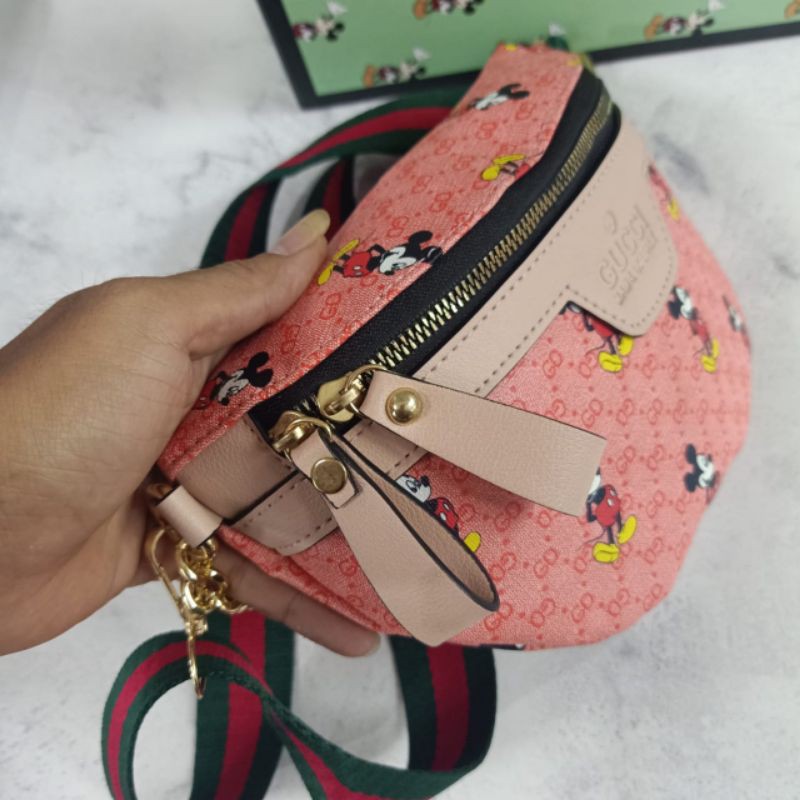 TAS GUCCI WAISTBAG MICKEY DISNEY PINK IMPORT