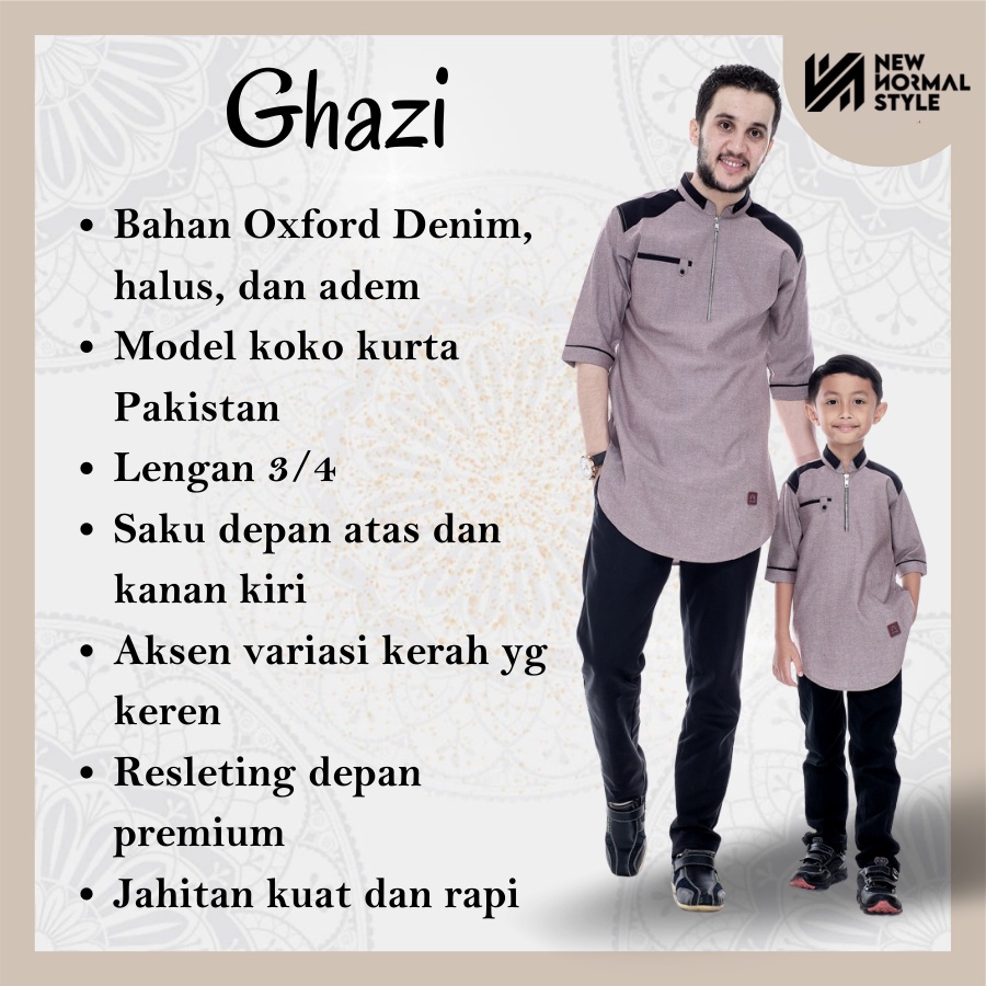 Ghazi Series Baju Pakaian Kemeja Kemko Koko Kokoh Muslim Kurta Pakistan Pria Laki Cowok Dewasa Lengan Pendek Dewasa Premium Terbaru 2022