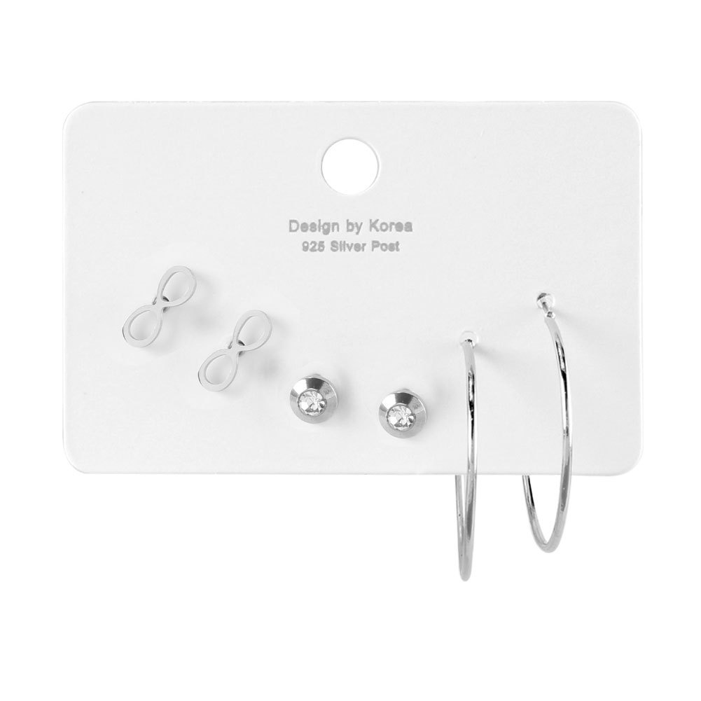 6pcs / Set Anting Tusuk Motif Bintang / Kupu-Kupu / Hati Bahan Alloy Warna Silver Untuk Wanita