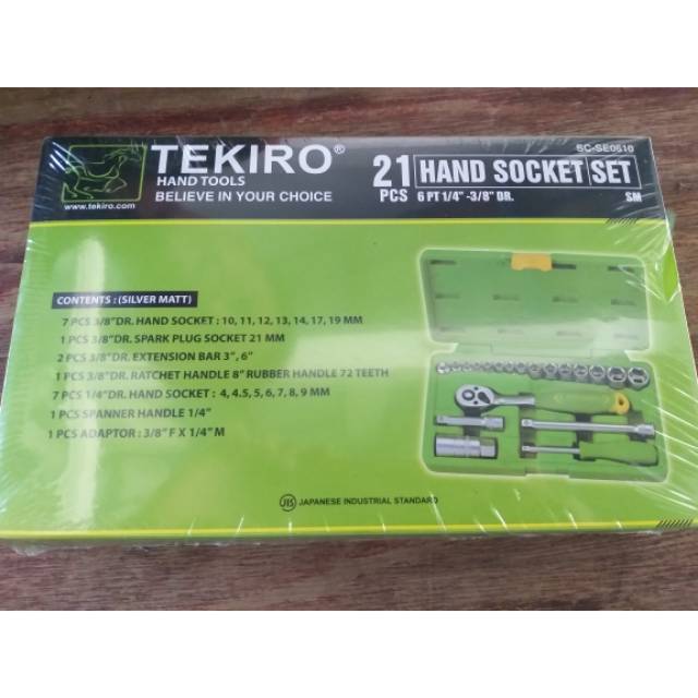 Kunci Sock set 21pcs Tekiro shock