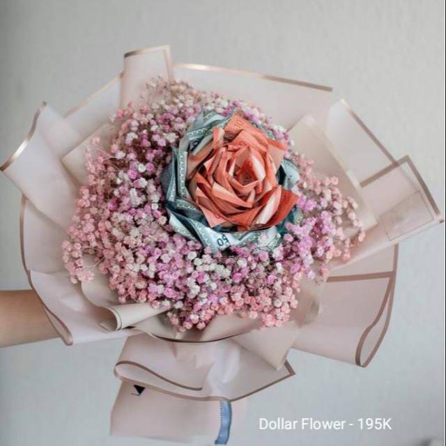 Dollar Flower/Money Flower/Hand Bouquet Dollar Flower/Jasa Buket Uang/Kado/Buket Duit/Buket Uang