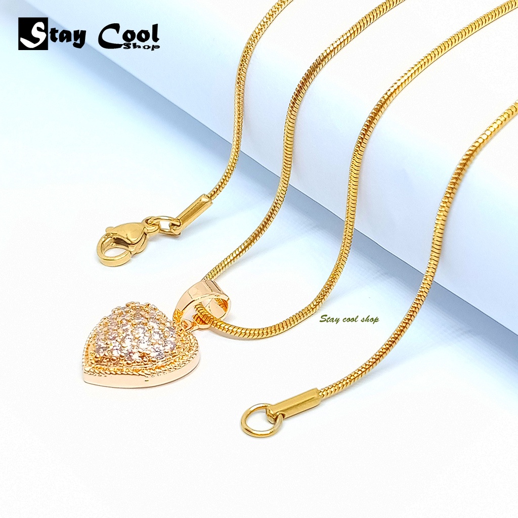 SCS - ASLI TITANIUM Kalung Liontin Titanium Emas/Kalung Fashion Korea Titanium/Liontin LOVE Titanium