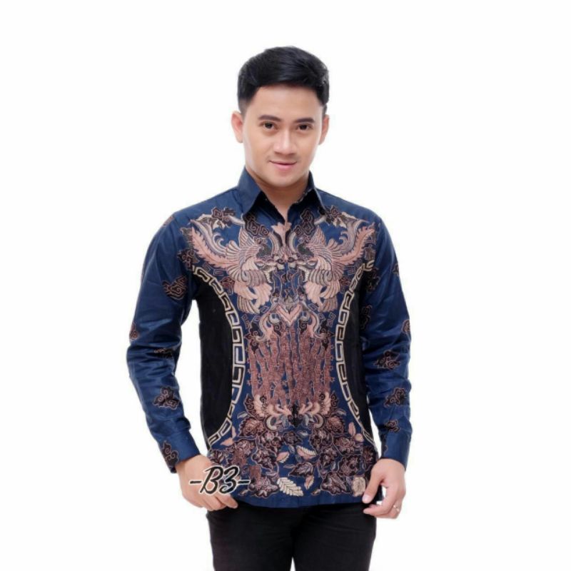 SIZE M L XL XXL KEMEJA BATIK PRIA LENGAN PANJANG MURAH