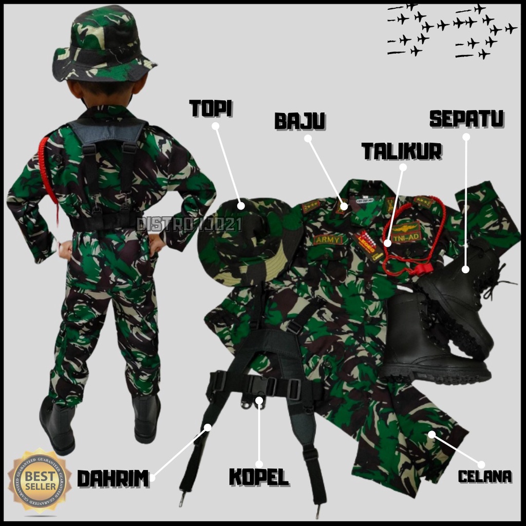 PROFESI ANAK POLISI TNI LORENG TOPI RIMBA KOMPLIT PAKE SEPATU DAHRIM KOPEL SERAGAM ANAK TNI LORENNG COSTUM CARNAVAL AGUSTUSSAN STELAN ANAK LORENG KOMPLIT