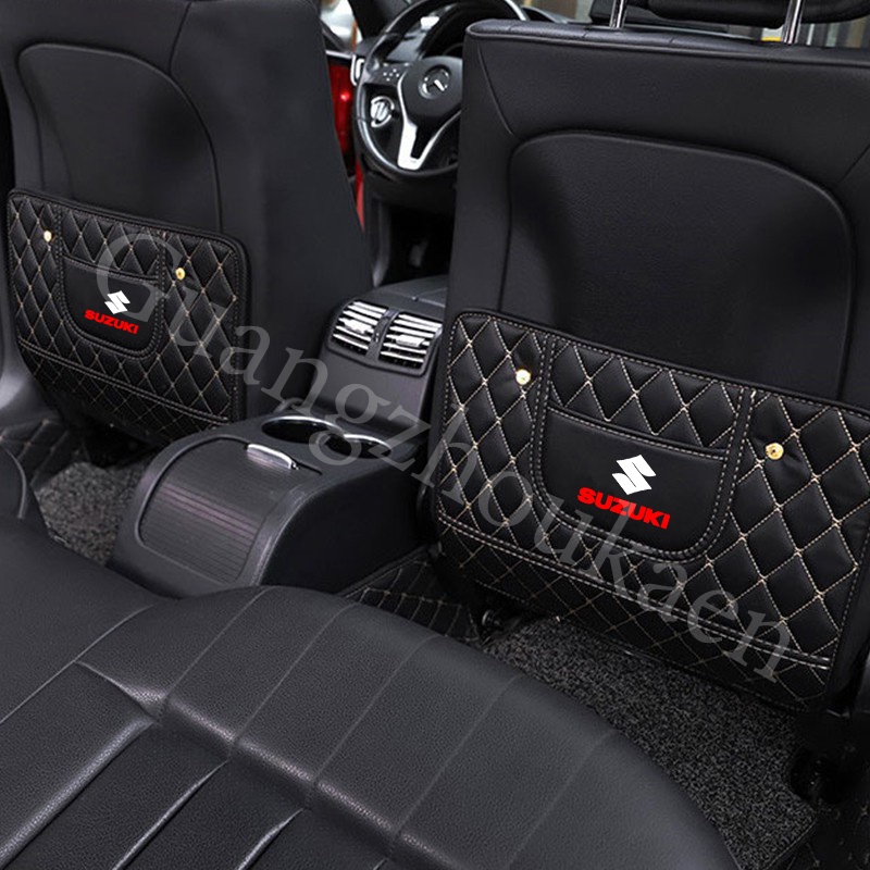 Kaen (Untuk Suzuki) Jok Mobil Belakang Tikar Anti Tendangan Protector Aksesoris Penutup Kulit Splash XL7 S Cross SX4 Ertiga Ignis