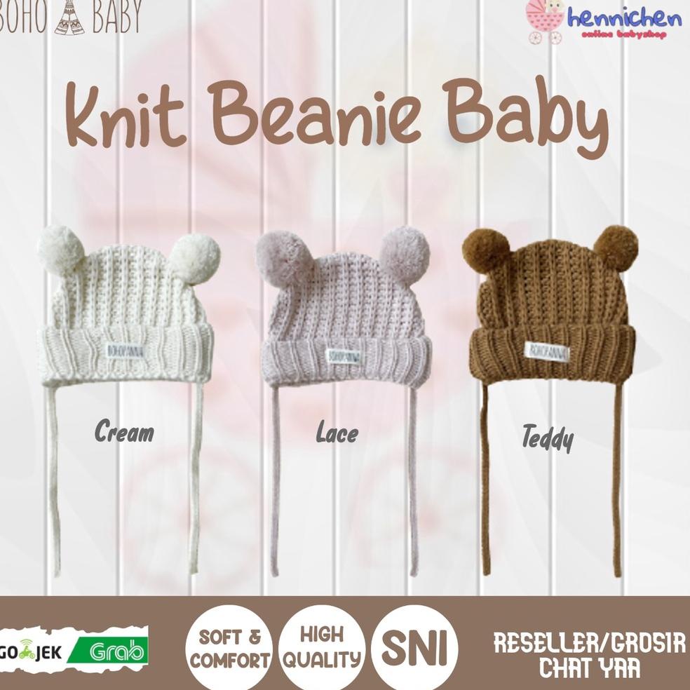 (G-UAR ✉) BOHOPANNA BOHO BABY BOHOBABY KNIT BEANIE HAT KID KUPLUK ANAK TOPI ANAK BAHAN RAJUT||pasti 