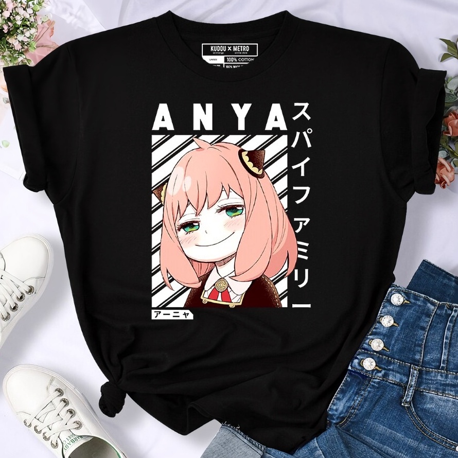 Tshirt Anya Smirk Kanji Anime Manga SPY x Family Premium Unisex