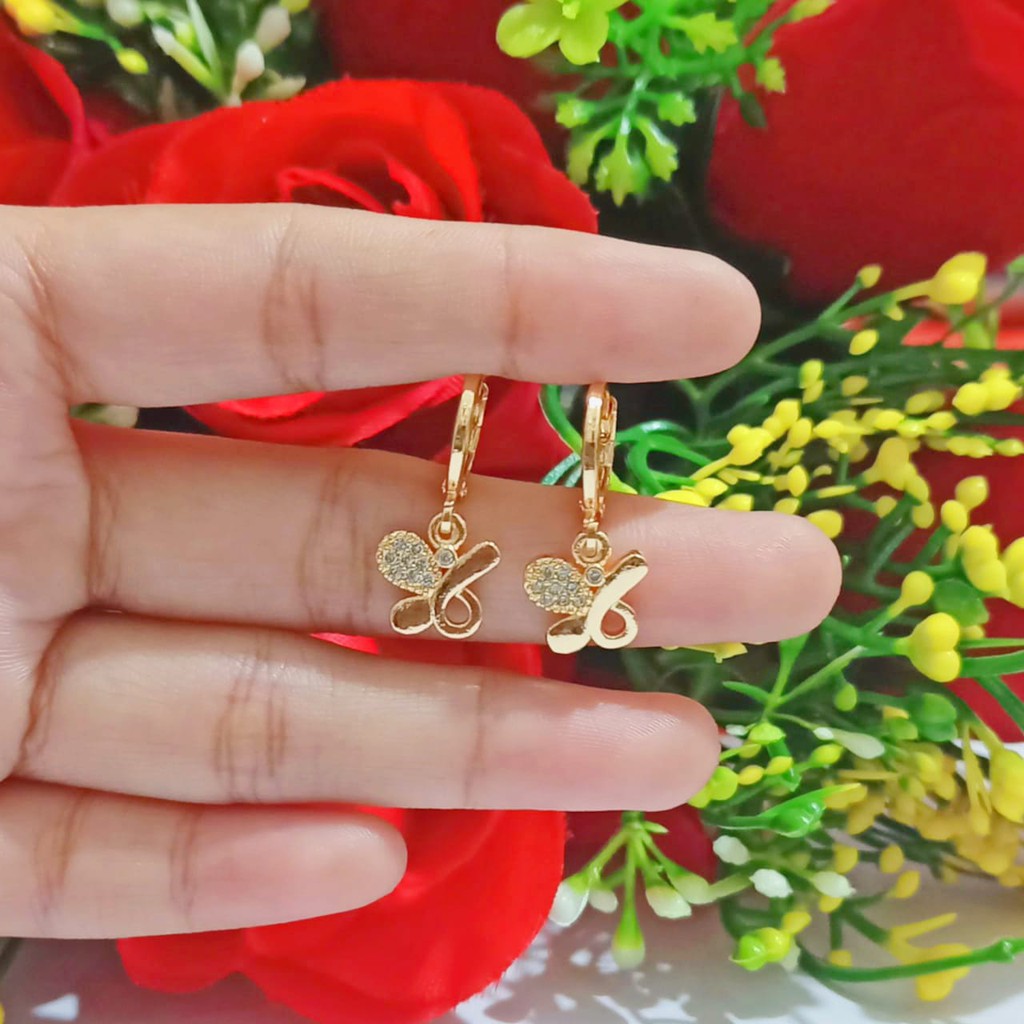 Anting Dewasa Permata Zircon Gold dan Silver perhiasan Wanita (COD)