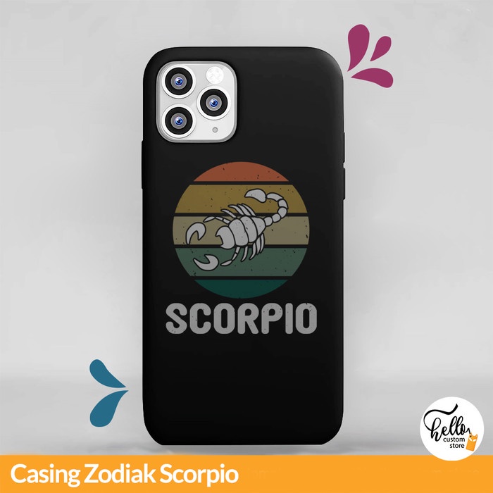 Custom Case Smartphone Handphone Zodiak Scorpio Untuk Semua Tipe HP