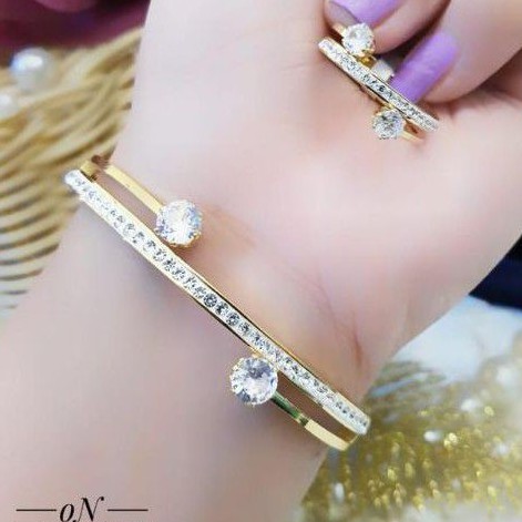 Titanium Set Gelang dan Cincin S126