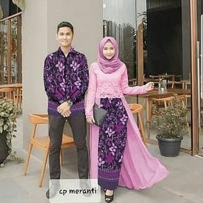 BATIK COUPLE COMBI BROKAT BAJU PESTA KONDANGAN MERANTI       Terusan